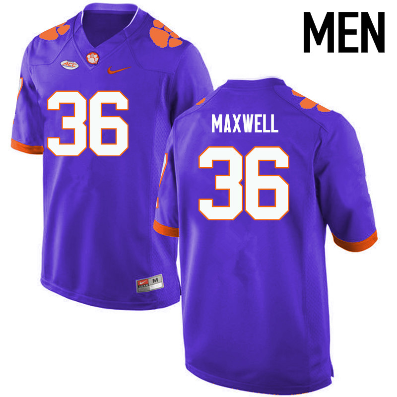 Men Clemson Tigers #36 Byron Maxwell College Football Jerseys-Purple
